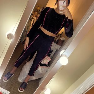 Pink & Black Athletic Outfit Set